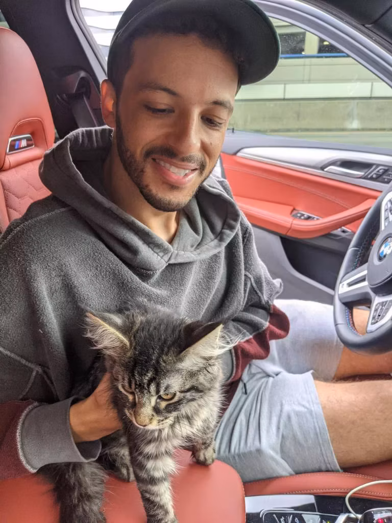 Happy family with their new pet